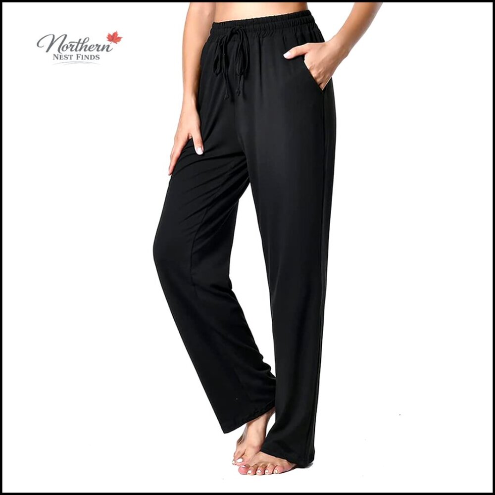Wide Leg Yoga Sweatpants Lounge Joggers Drawstring Pockets